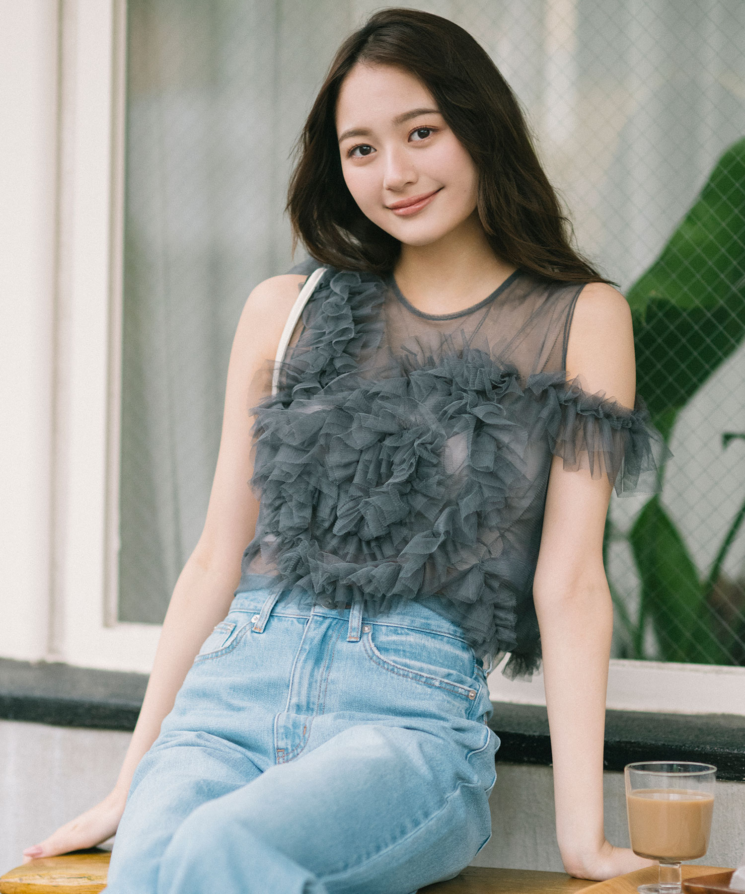 KOEISTORE ブラウス レディース フリルシャツ 長袖 白 黒