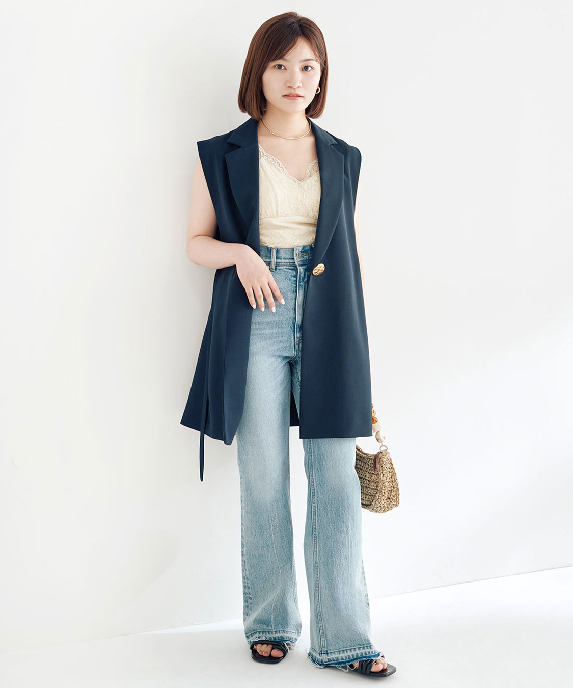 デザインボタンサイドリボンジレ｜PETAL ONLINE（ペタルオンライン）