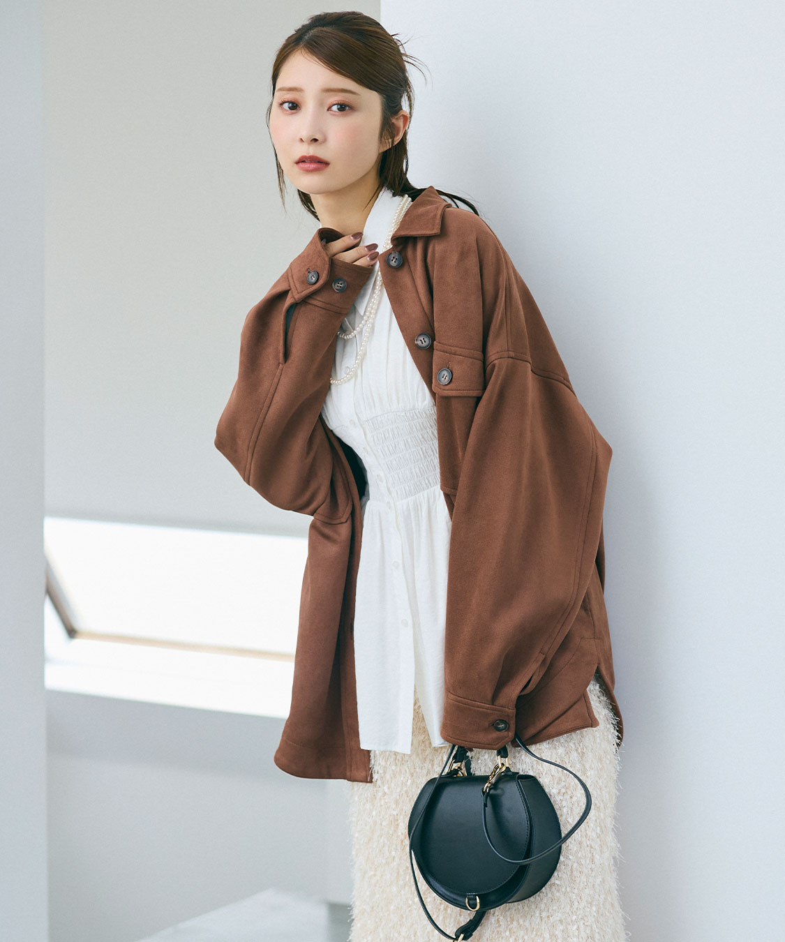 COCO DEAL スウェードシャツブルゾン　ベージュ シャツライクスウェードブルゾン｜PETAL ONLINE（ペタルオンライン）