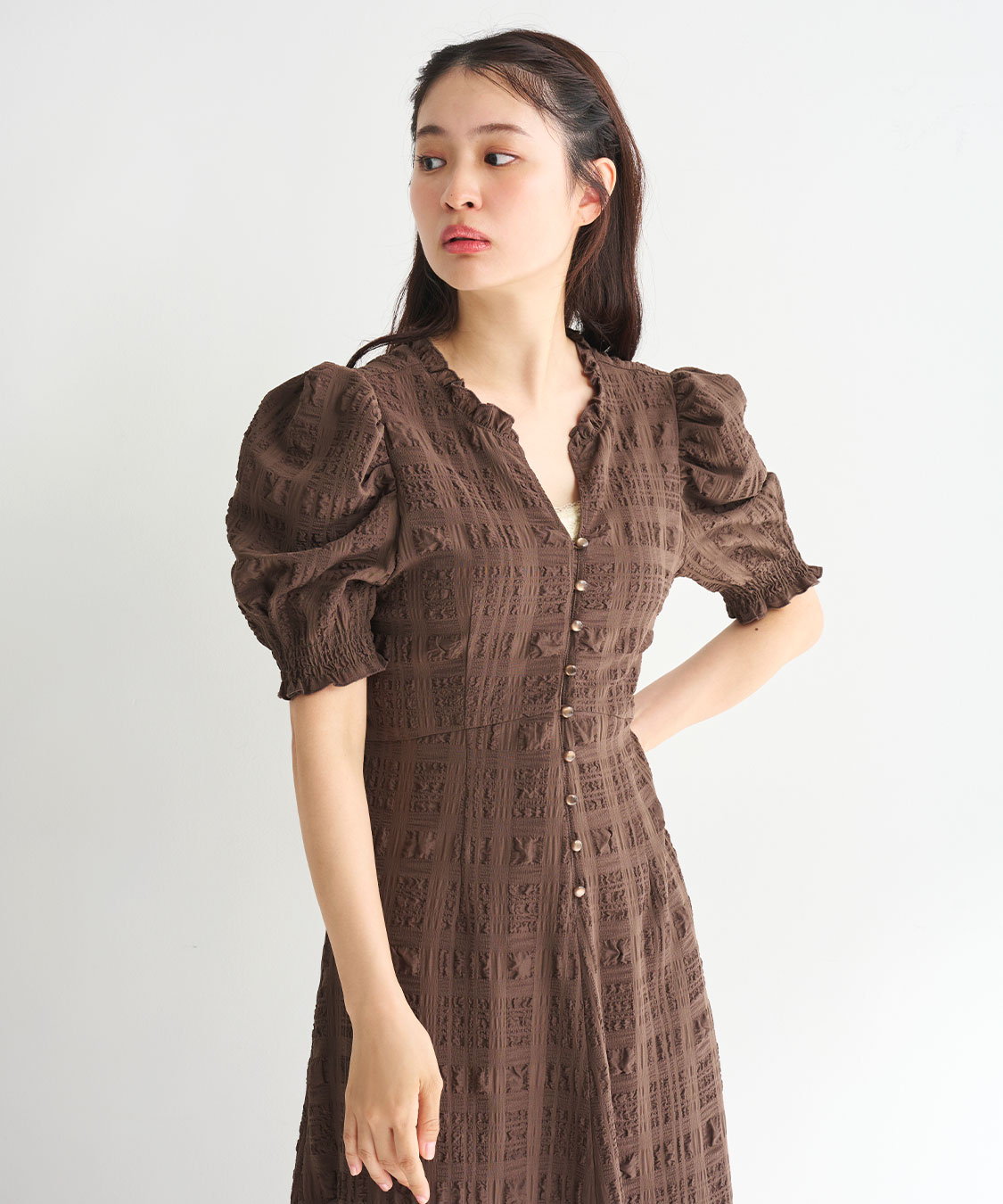 Donna Karan バックルアクセントワンピース ダナキャランニューヨーク DKNY ☆$139 サテン素材ドルマン