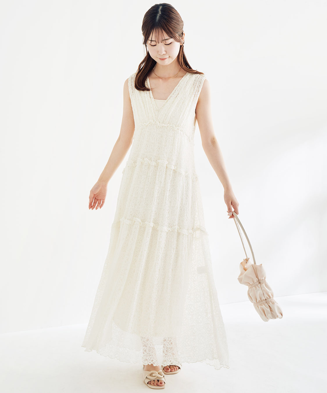 新品 BCBG MAXAZRIA ティアード チュール レース ワンピース trim_ofgrc_item60c2aa0c078811e