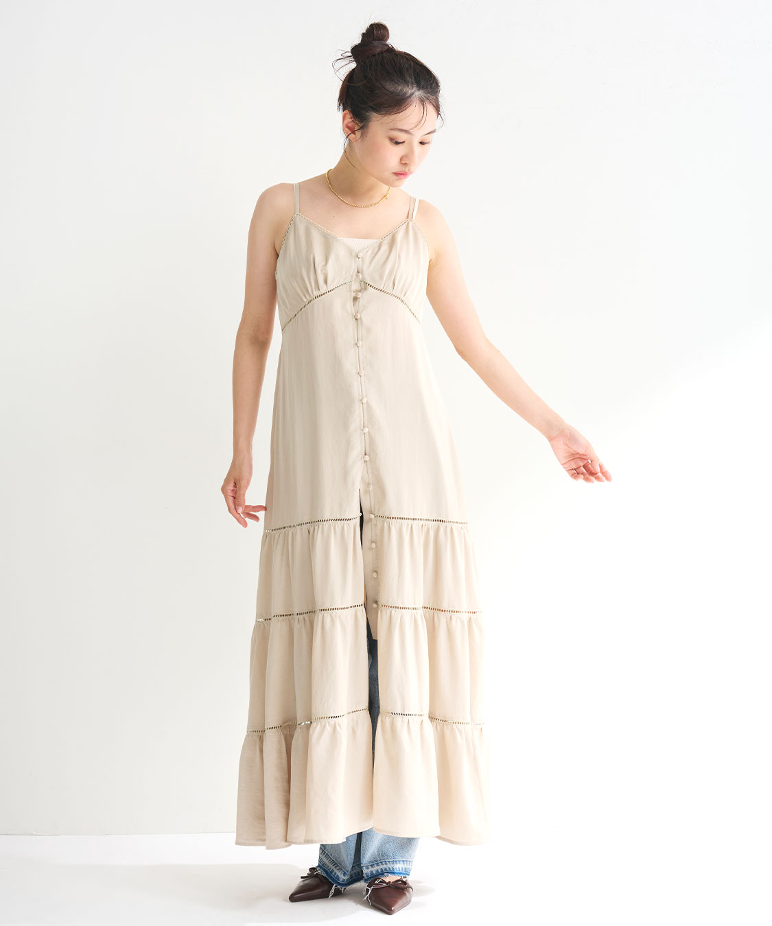関税送料込★REISS Valenciaコントラストトリムミディワンピース STYLEMIXER | ティアードキャミワンピース (ワンピース(ロング