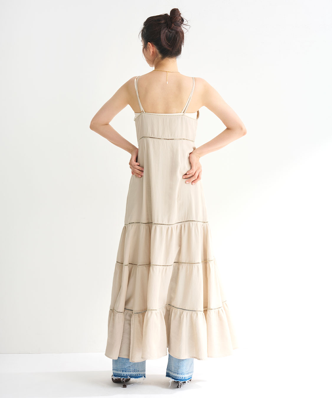 レース接ぎティアードキャミワンピース｜PETAL ONLINE（ペタルオンライン）