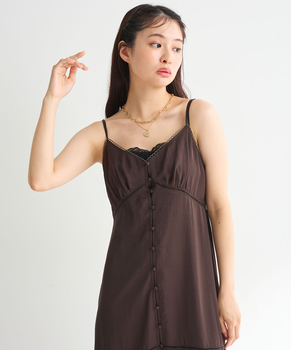 dear my love バックティアードフルーツ花柄キャミワンピース LL dear my love バックティアードフルーツ花柄キャミワンピース LL