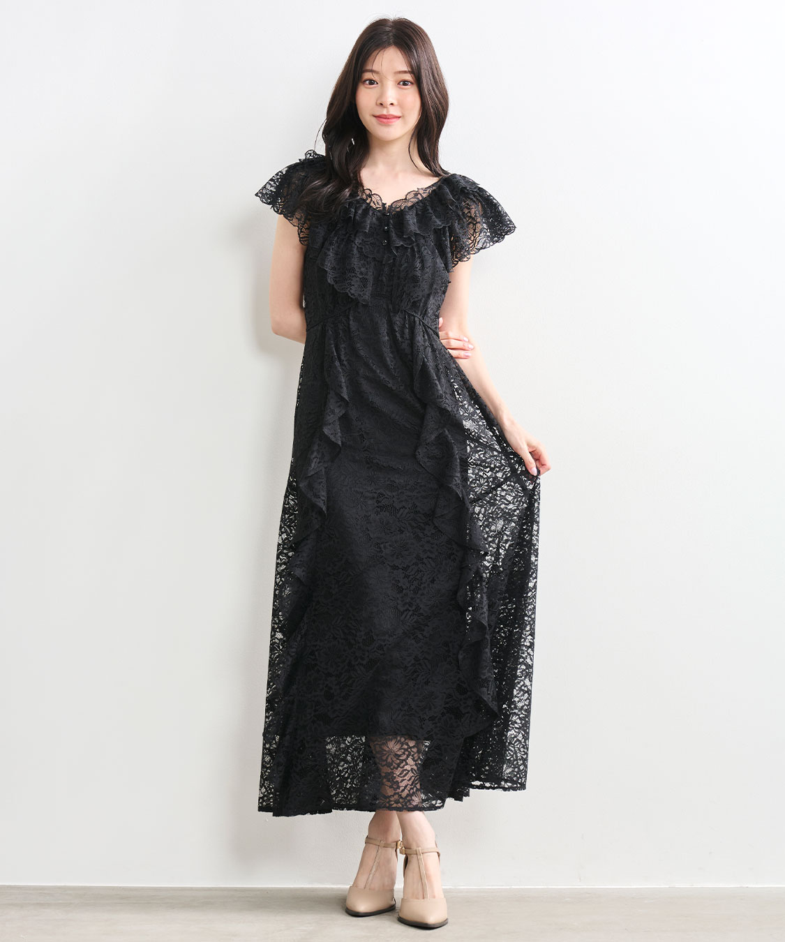 フリルカラーレースワンピース｜PETAL ONLINE（ペタルオンライン）