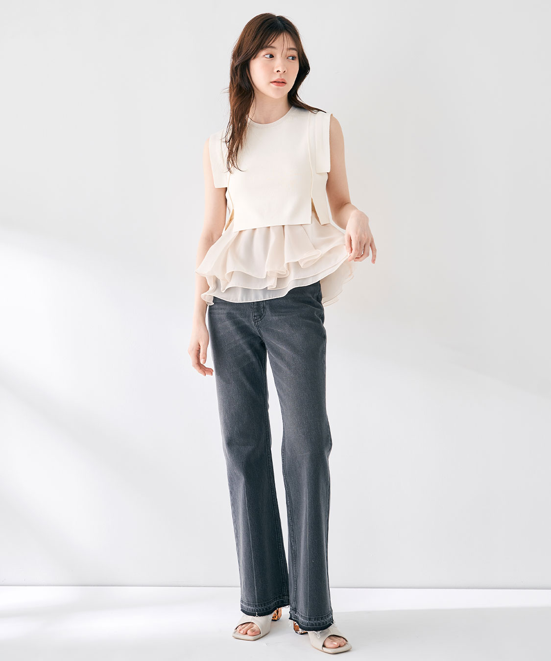 COCO DEAL / 25model/デニムフレアパンツ/コットン/BLK/75516002 デニムフレアパンツ｜PETAL ONLINE（ペタルオンライン）