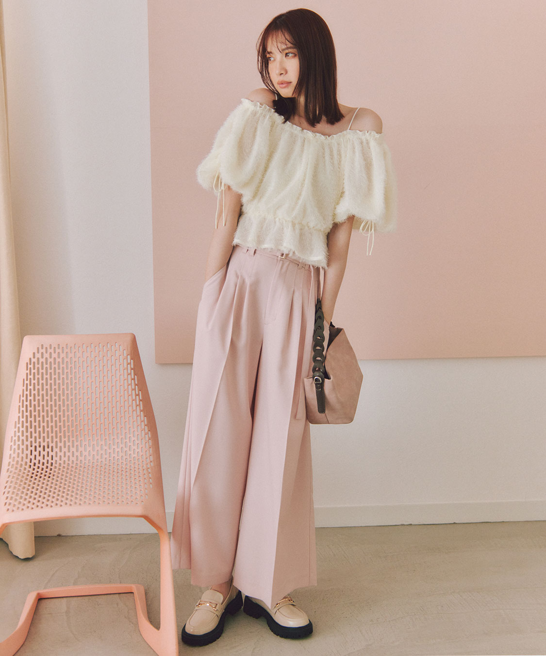 mimi　新品タグ付　ココディール　トラックフレアパンツ ココディール ＼SALE60%OFF+2点購入で10%OFFクーポン有／即日