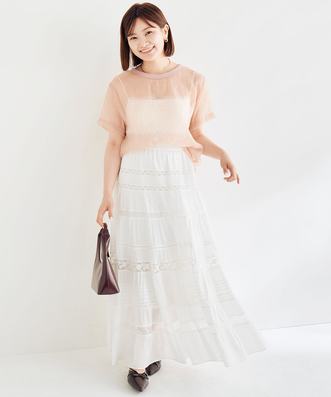Alice+Olivia■Reise■ティアードアイレットマキシスカート Alice + Olivia REISE TIERED SKIRT - Maxi skirt - georgia/off