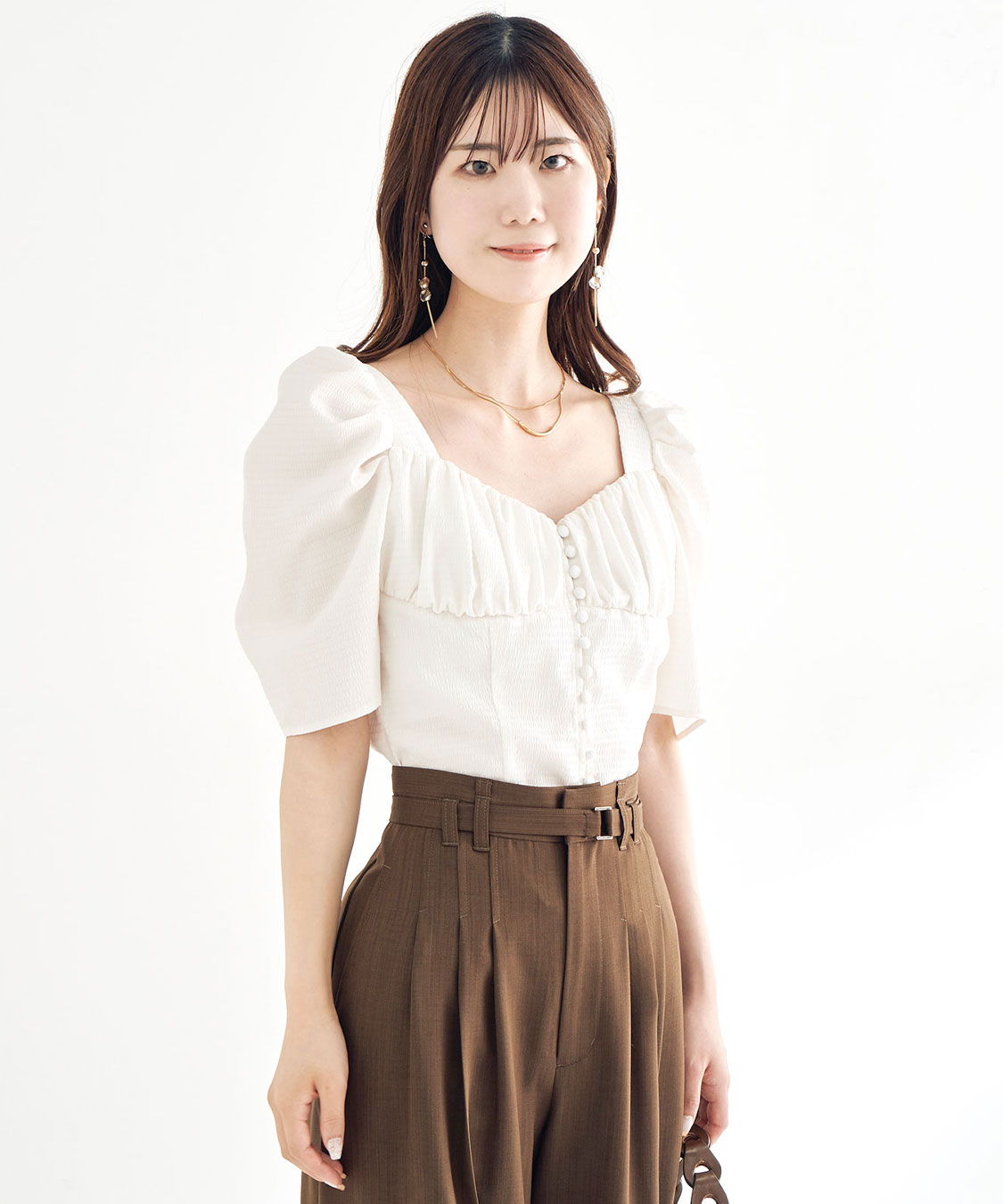 ebure　ピグメントフラワーパフスリーブブラウス　36 中古・古着通販】ebure (エブール) ピグメントフラワープリント