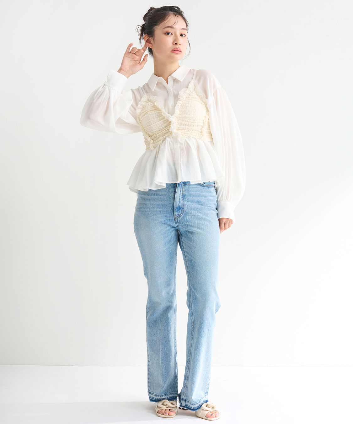 ギャザーペプラムシャツ｜PETAL ONLINE（ペタルオンライン）