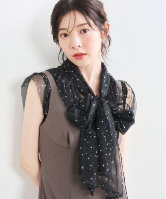 Katie - Katie ドットチュール ブラウス Amazon | [神戸レタス] フロッキードット チュール パフスリーブ
