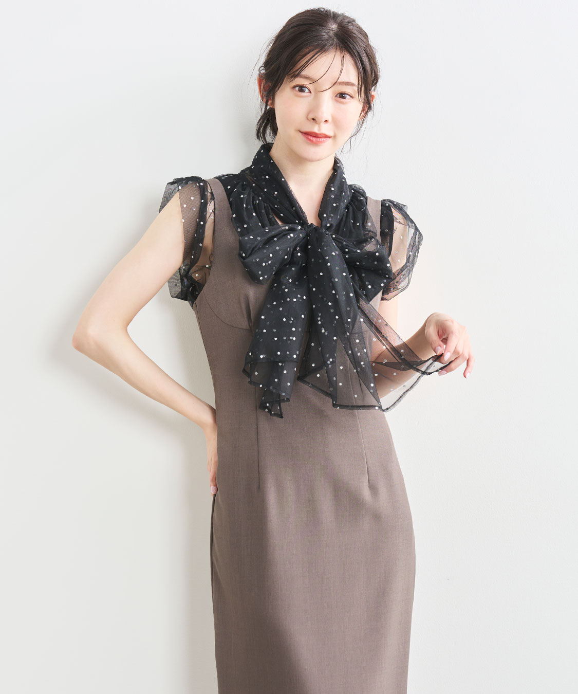 フランシュリッペ ドット 花 うさぎ ブラウス フリル 後ろリボン 3L フランシュリッペ ドット 花 うさぎ ブラウス フリル 後ろリボン 3L