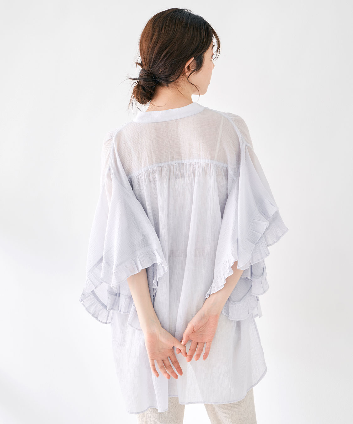 COCO DEAL◆25SS/エンブロイダリーフリルスリーブブラウス/タグ付属/2/コットン/BLU/75518541 エンブロイダリーフリルスリーブブラウス｜PETAL ONLINE（ペタル