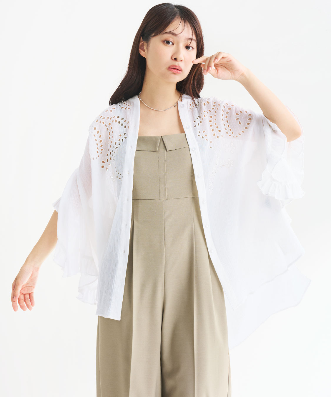 COCODEAL エンブロイダリーフリルスリーブブラウス エンブロイダリーフリルスリーブブラウス｜PETAL ONLINE（ペタル