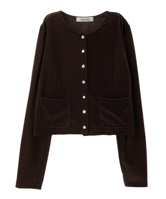 COCO DEAL ショート丈ベロアカーディガン ショート丈ベロアカーディガン｜PETAL ONLINE（ペタルオンライン）