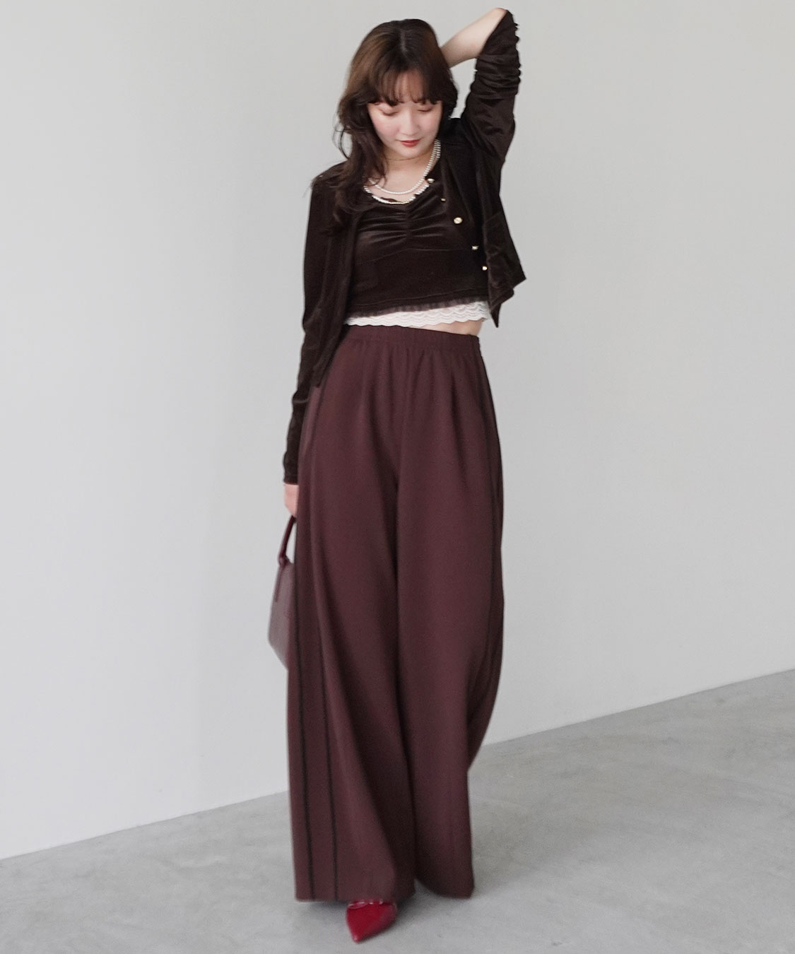 COCO DEAL ショート丈ベロアカーディガン ショート丈ベロアカーディガン｜PETAL ONLINE（ペタルオンライン）