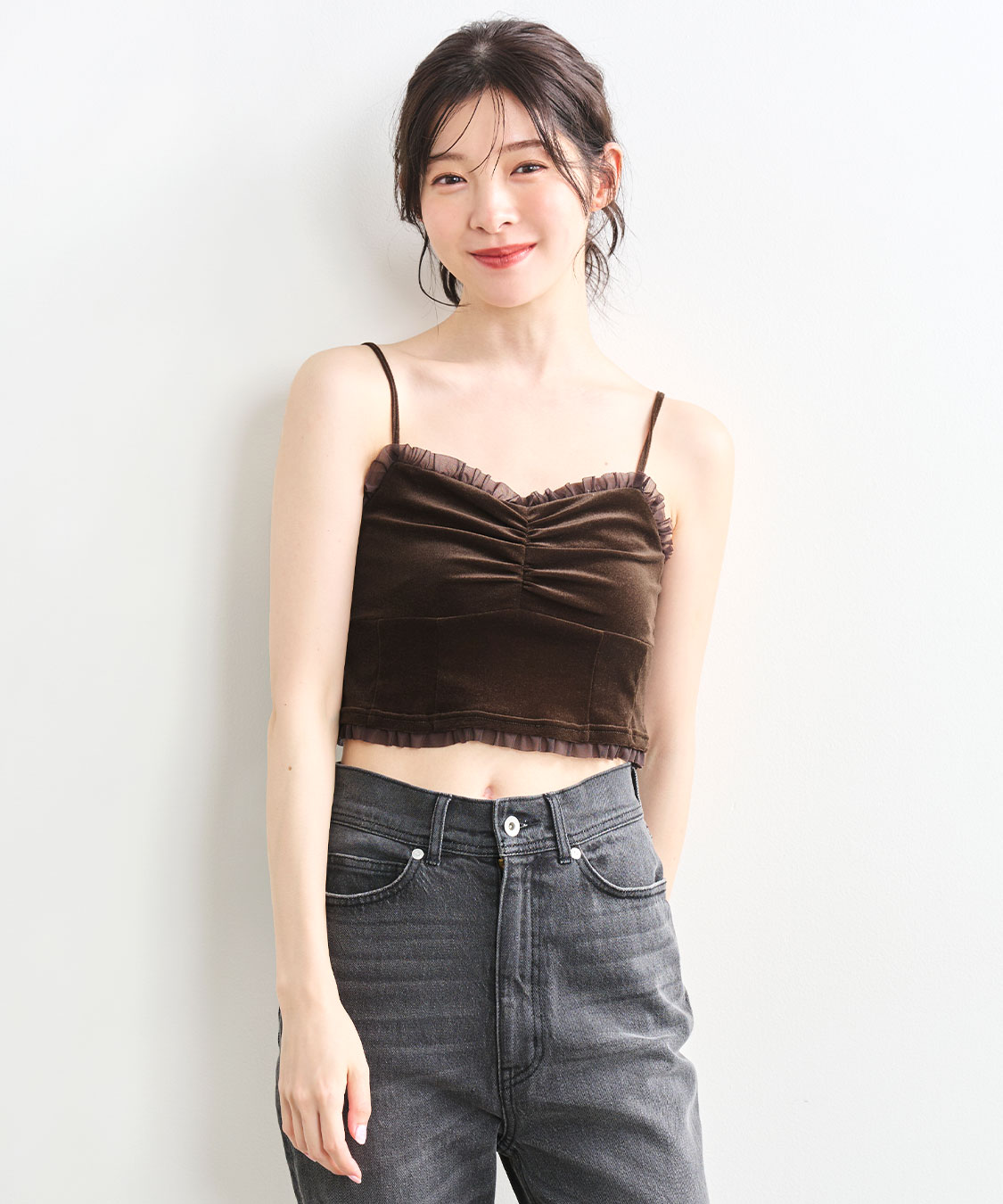 COCO DEAL◆キャミソール・タンクトップ/2/ポリエステル/BLK/74321446 COCO DEAL(ココディール) / キャミソール・タンクトップ/2