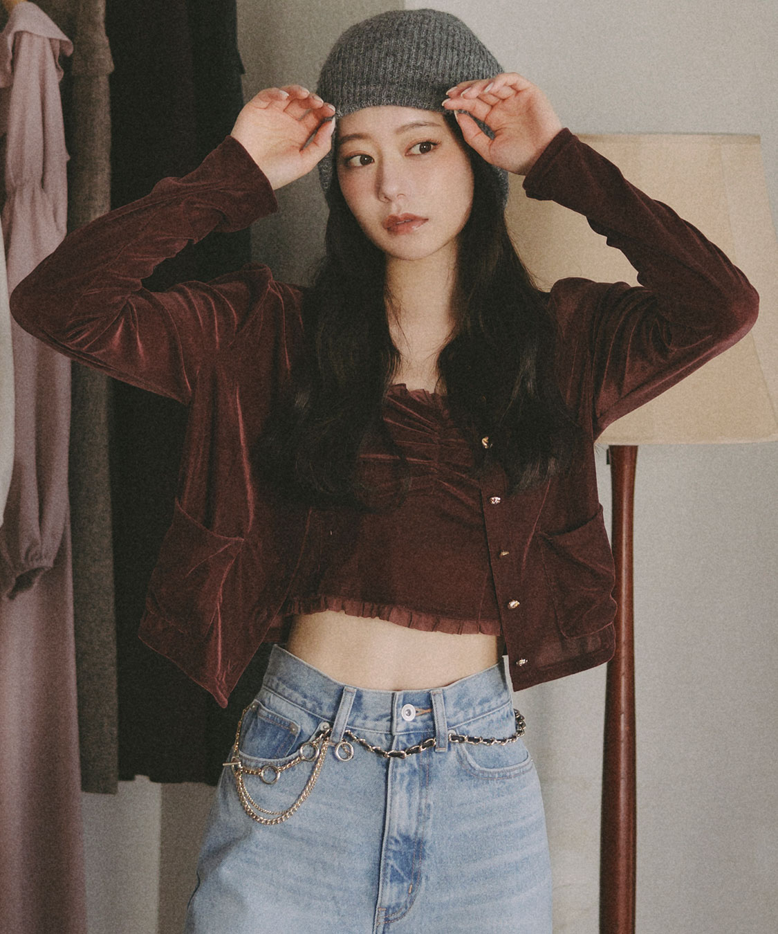 COCODEAL ベロアビスチェキャミソール ベロアカーディガン 2点セット ベロアビスチェキャミソール｜PETAL ONLINE（ペタルオンライン）