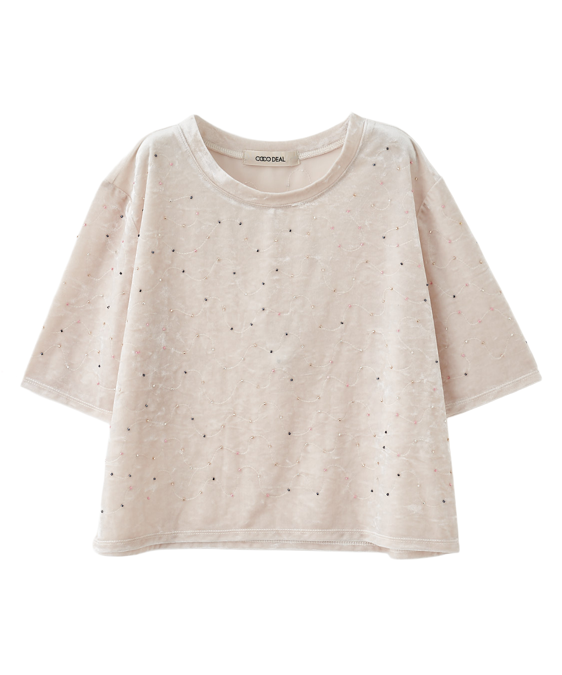 ビーズ刺繍ベロアTシャツ｜PETAL ONLINE（ペタルオンライン）