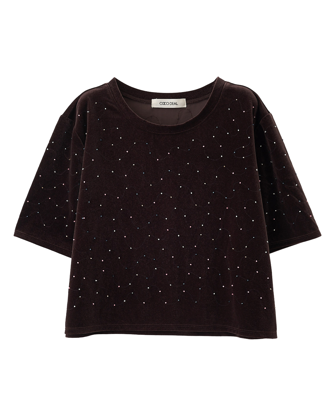 ビーズ刺繍ベロアTシャツ｜PETAL ONLINE（ペタルオンライン）