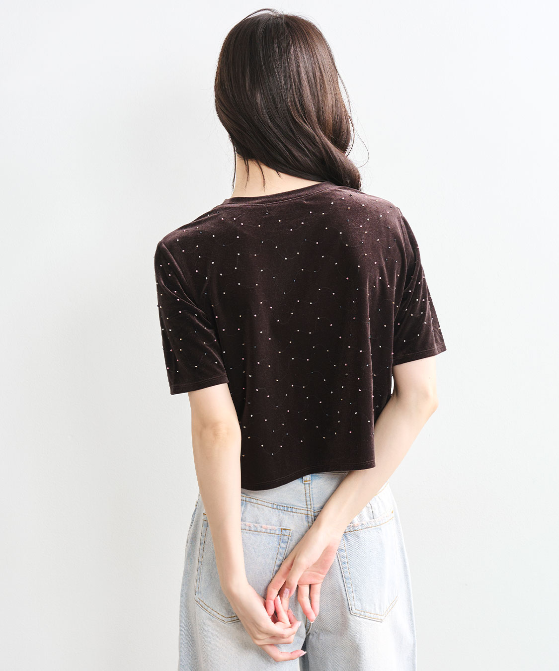 ビーズ刺繍ベロアTシャツ｜PETAL ONLINE（ペタルオンライン）