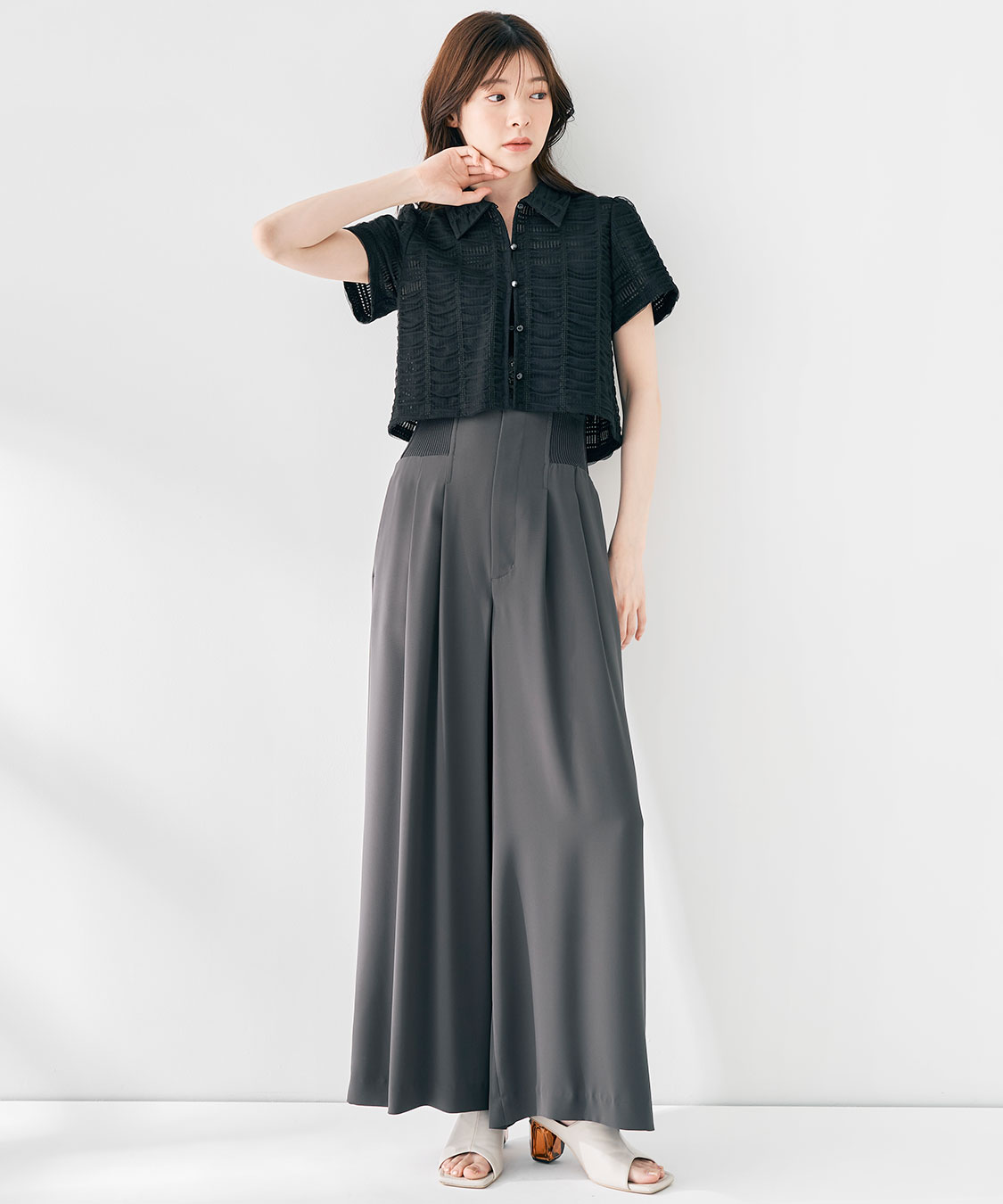 COCO DEAL - オハラです。 メッシュプリントギャザーワンピース｜PETAL ONLINE（ペタル