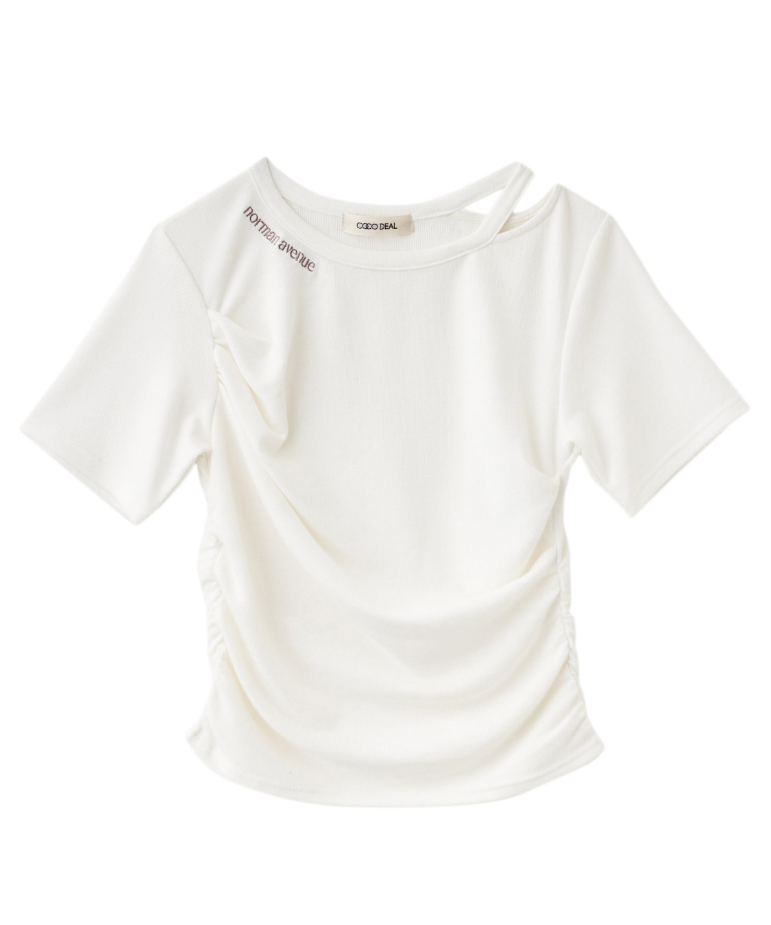COCO DEAL シャツ スリットギャザーロゴTシャツ｜PETAL ONLINE（ペタルオンライン）