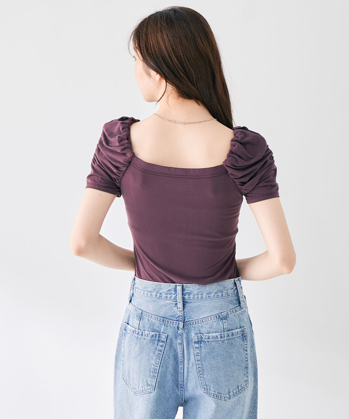ハーフスリーブヘムスカラップカットソー　ネイビー　40 URBAN RESEARCH tシャツ スーピマコットンハーフスリーブ