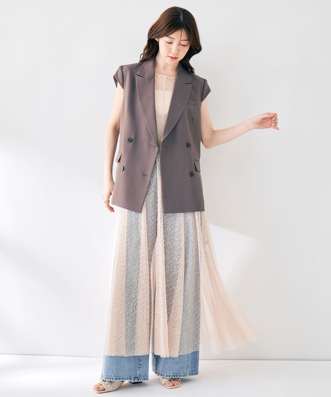 cocodeal レイヤードノースリレースワンピース レイヤードノースリレースワンピース｜PETAL ONLINE（ペタル