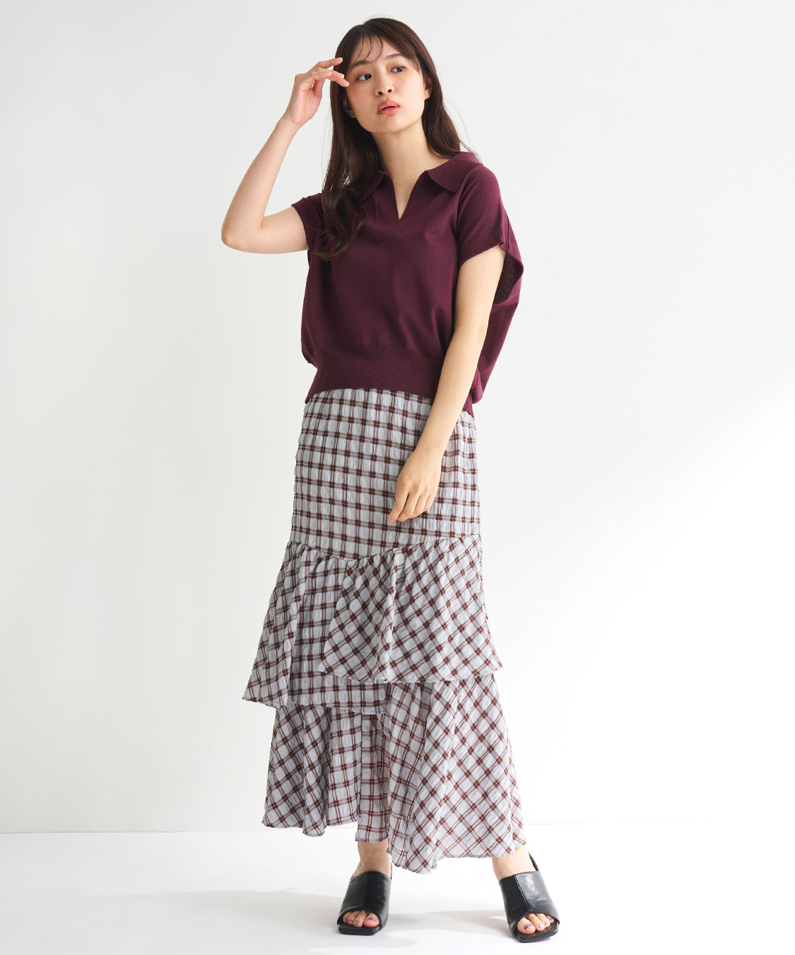 COCODEAL 　スキッパーポロ衿フレンチスリーブニット　75531016 スキッパーポロ衿フレンチスリーブニット｜PETAL ONLINE（ペタル