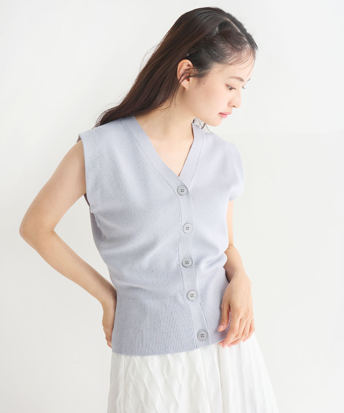 MAISON SPECIAL スパンコールベスト MAISON SPECIAL(メゾンスペシャル)｜Multicolor Knit Vest