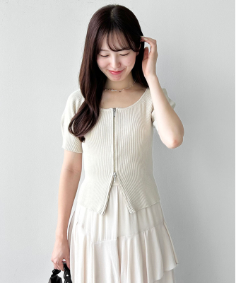 ダブルジップオフショルニット｜PETAL ONLINE（ペタルオンライン）