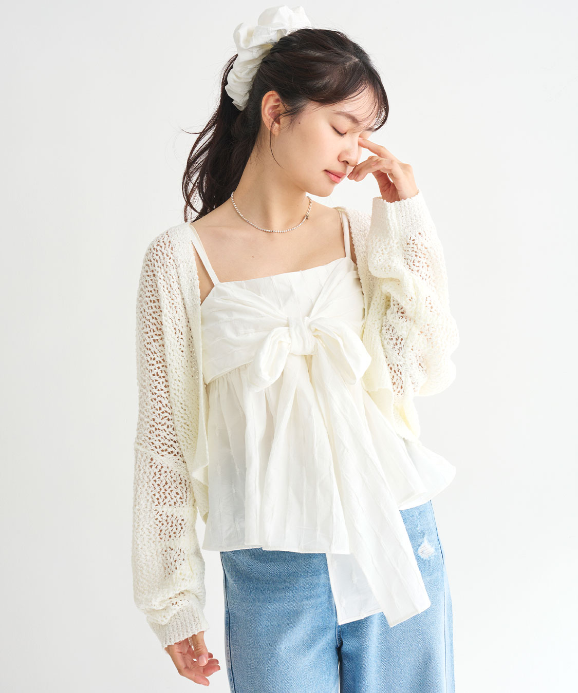 ✨新品未使用か✨CABaN ノースリーブニット ブラウン・アイボリー WOMENS ESSENTIALニット ベージュ/072244770