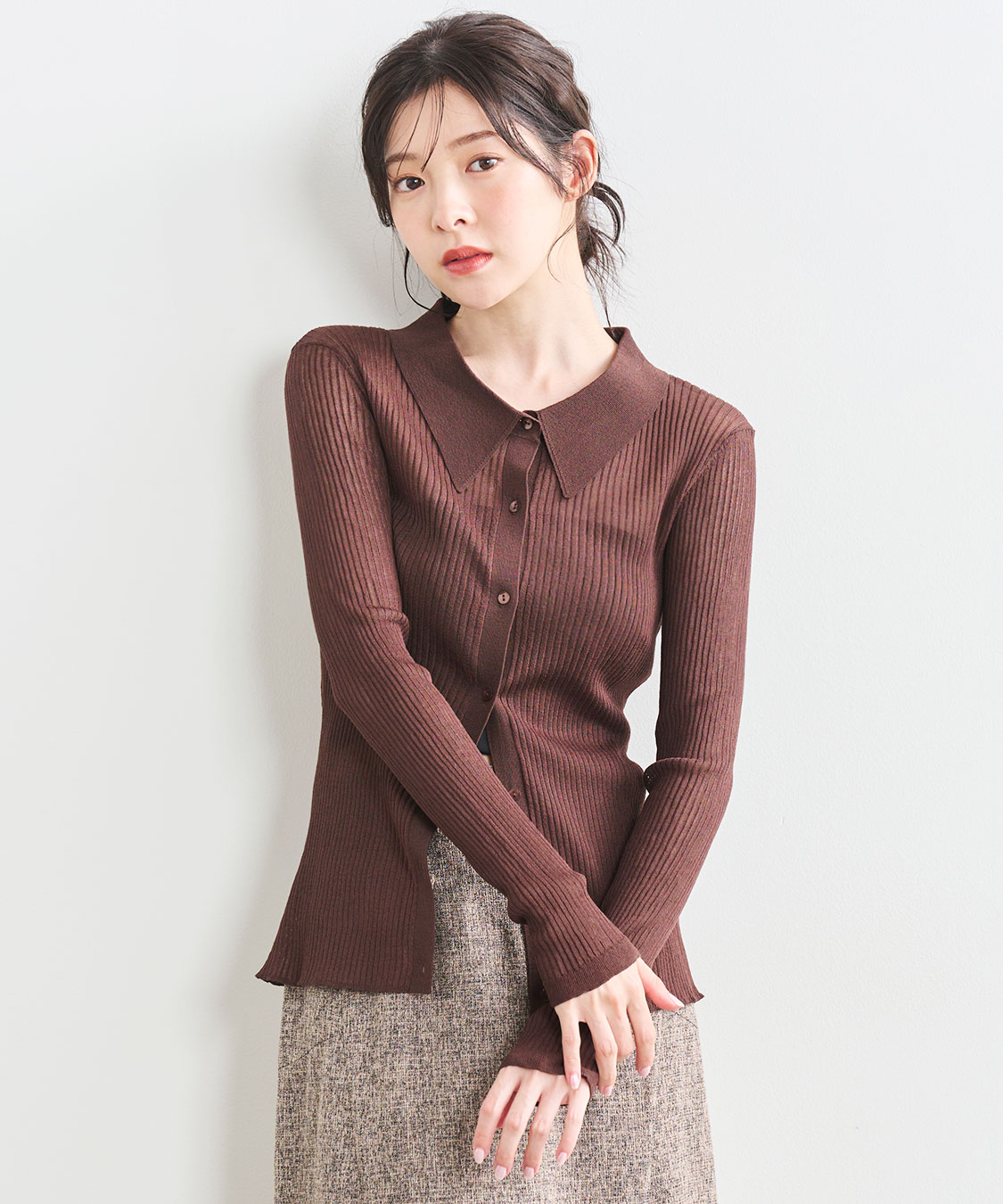 ココディール　モールヤーンニットシャツ　スカート SALE50%OFF】COCODEAL ココディール ファンシーヤーンニット