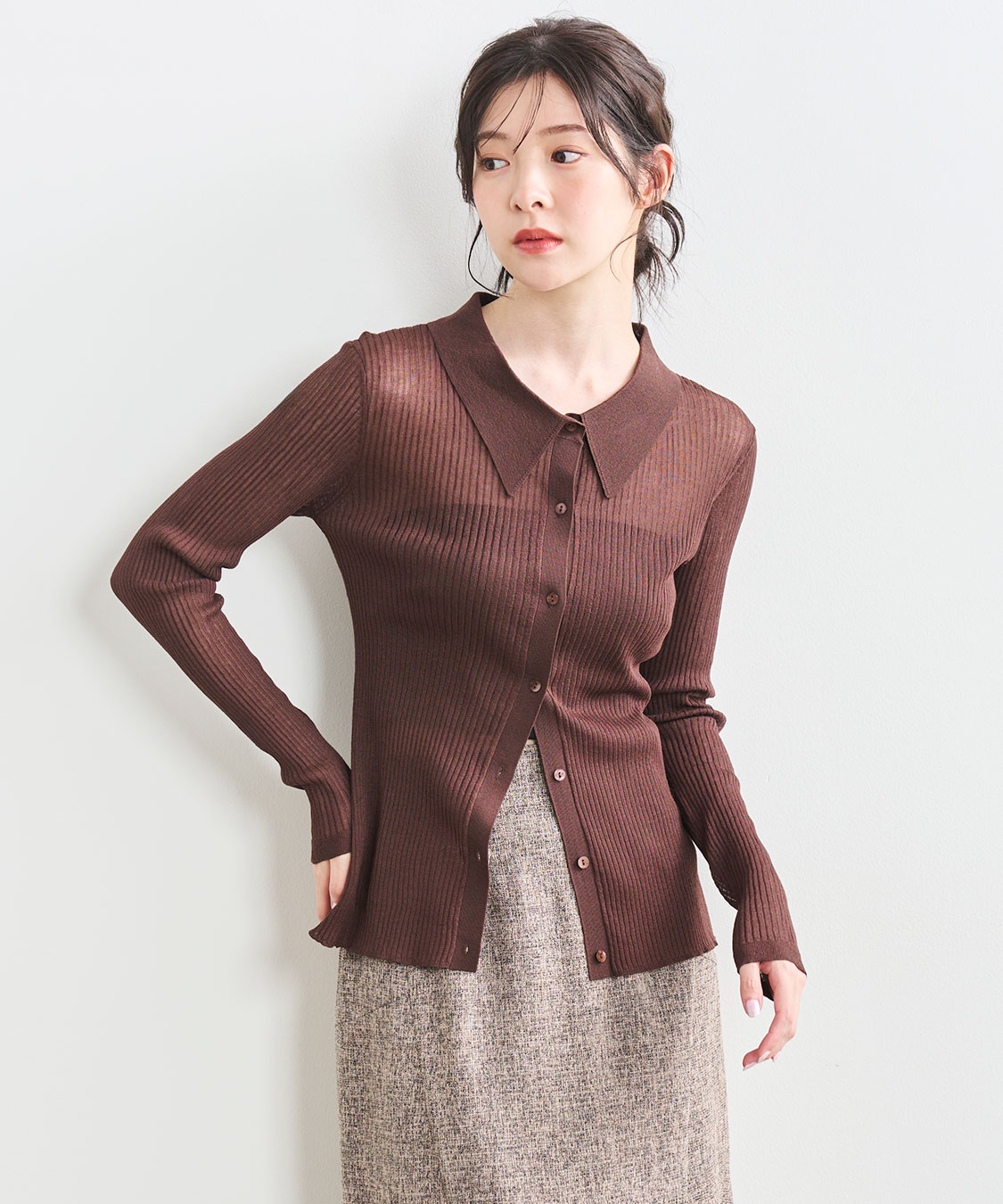 PEARLY GATES - 専用 アルチビオ ニットスカート★黒×赤×茶/ボーダー★38(M)★USED シアーニットシャツ｜PETAL ONLINE（ペタルオンライン）