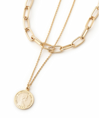 一本でレイヤールック【CUCHARA】SANDY★刻印可コインネックレス 一本でレイヤールック【CUCHARA】SANDY☆刻印可コインネックレス