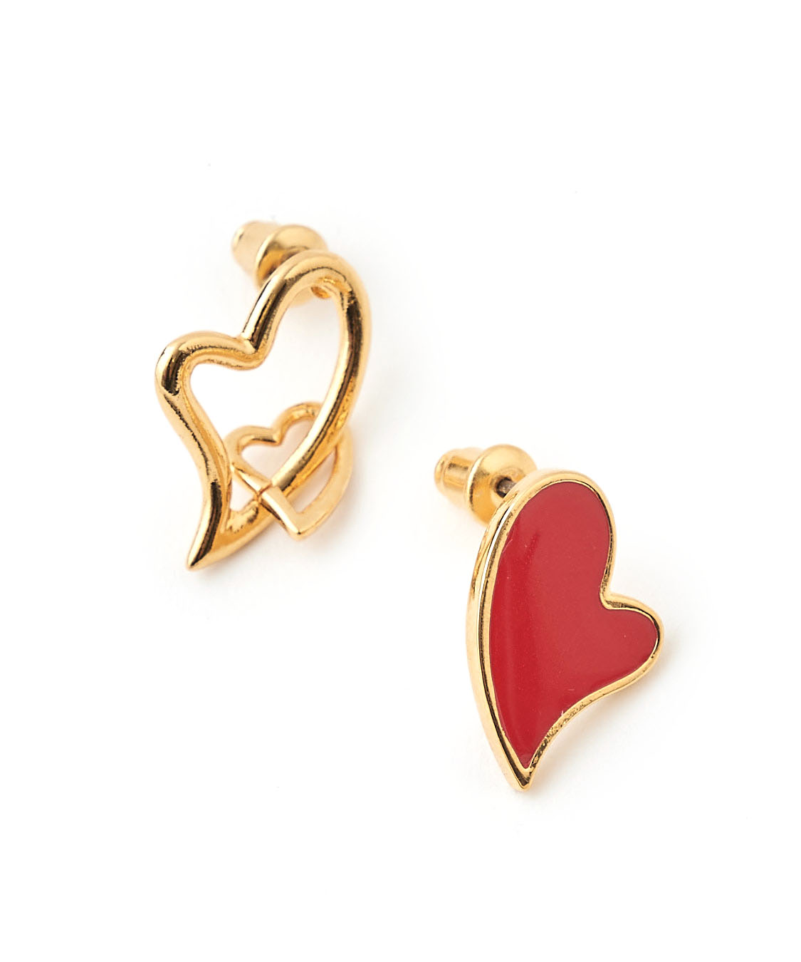 【関税込み】Y/Project レッド＆シルバー Mini Y Heart ピアス シルバー925ミニハート ピアス / yoaa | ファッション通販