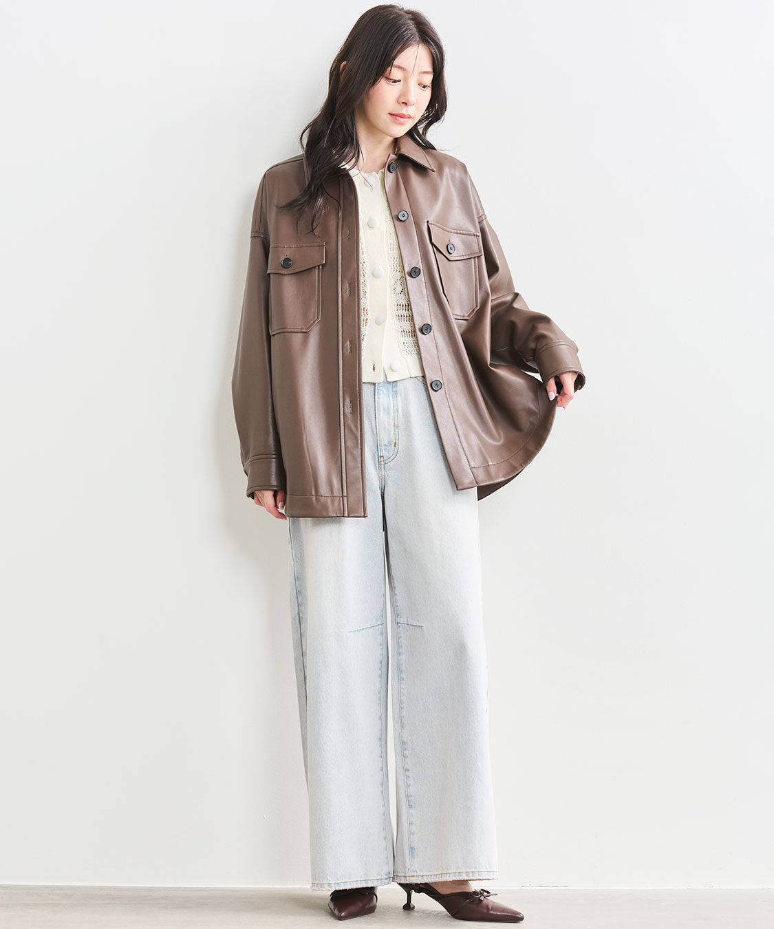 シャツライクレザーブルゾン｜PETAL ONLINE（ペタルオンライン）