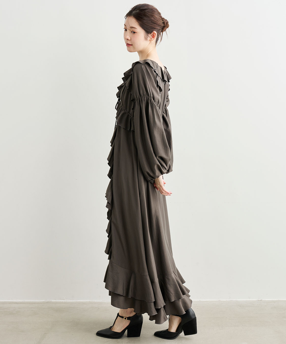 シビラ　新品　変形 3way フリル カシュクール ロング ワンピース シアーサテンコンビワンピース | ロングワンピース | NOELA OFFICIAL