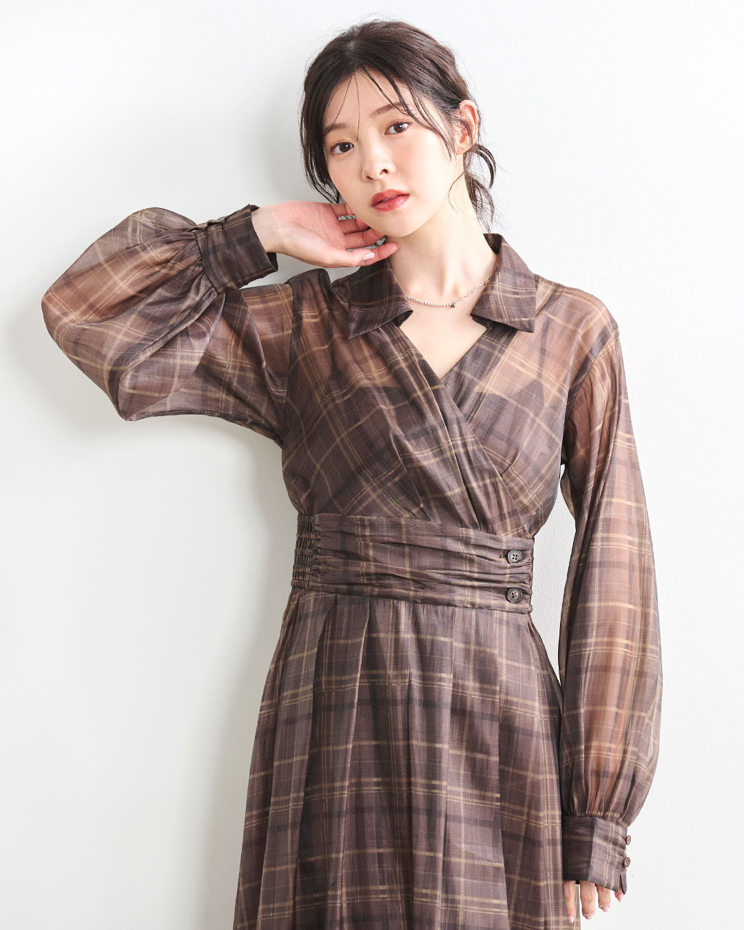 【carnelian】カーネリアン　シャツワンピース チェックシャツ carnelian】カーネリアンシャツワンピース チェックシャツ