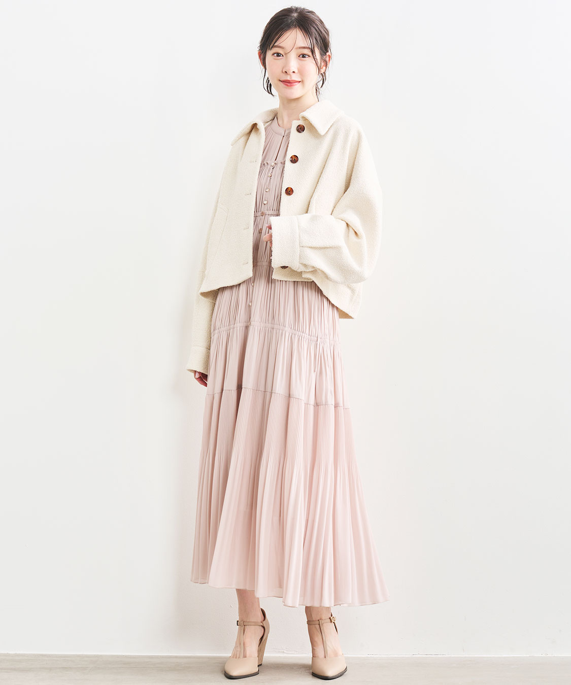 【本日限定値下げ】COCO DEAL ギャザードロストティアードワンピース ギャザードロストティアードワンピース｜PETAL ONLINE（ペタル