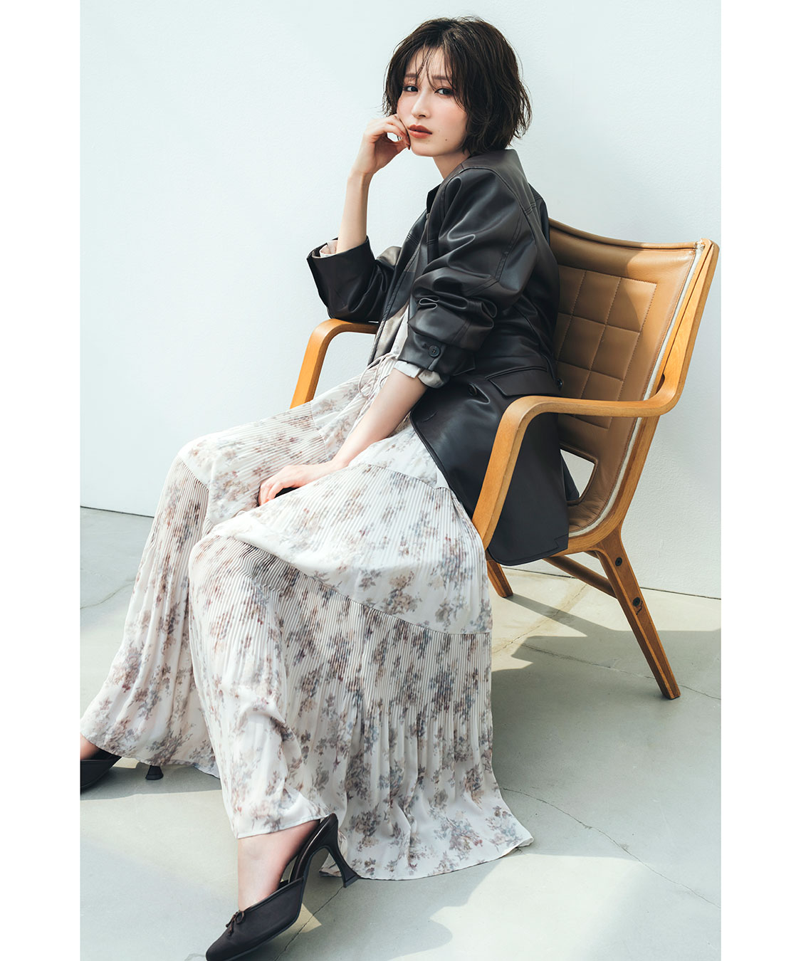 最終価格！再出品 M's カタログ　花　ツイード フラワー 　小花 ワンピース 再入荷】小花ローンギンガムパイピングドレス(ブルー) - seventen