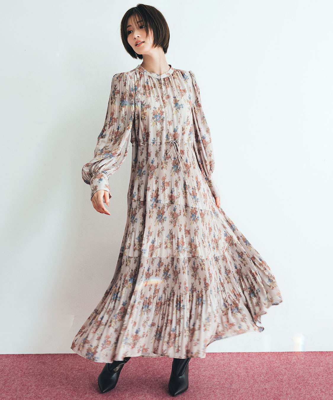 【極美品】ANERI COCO FLOWER DRESS プリーツ シフォン Ameri（アメリ）の「COCO FLOWER DRESS（ワンピース）」 - WEAR