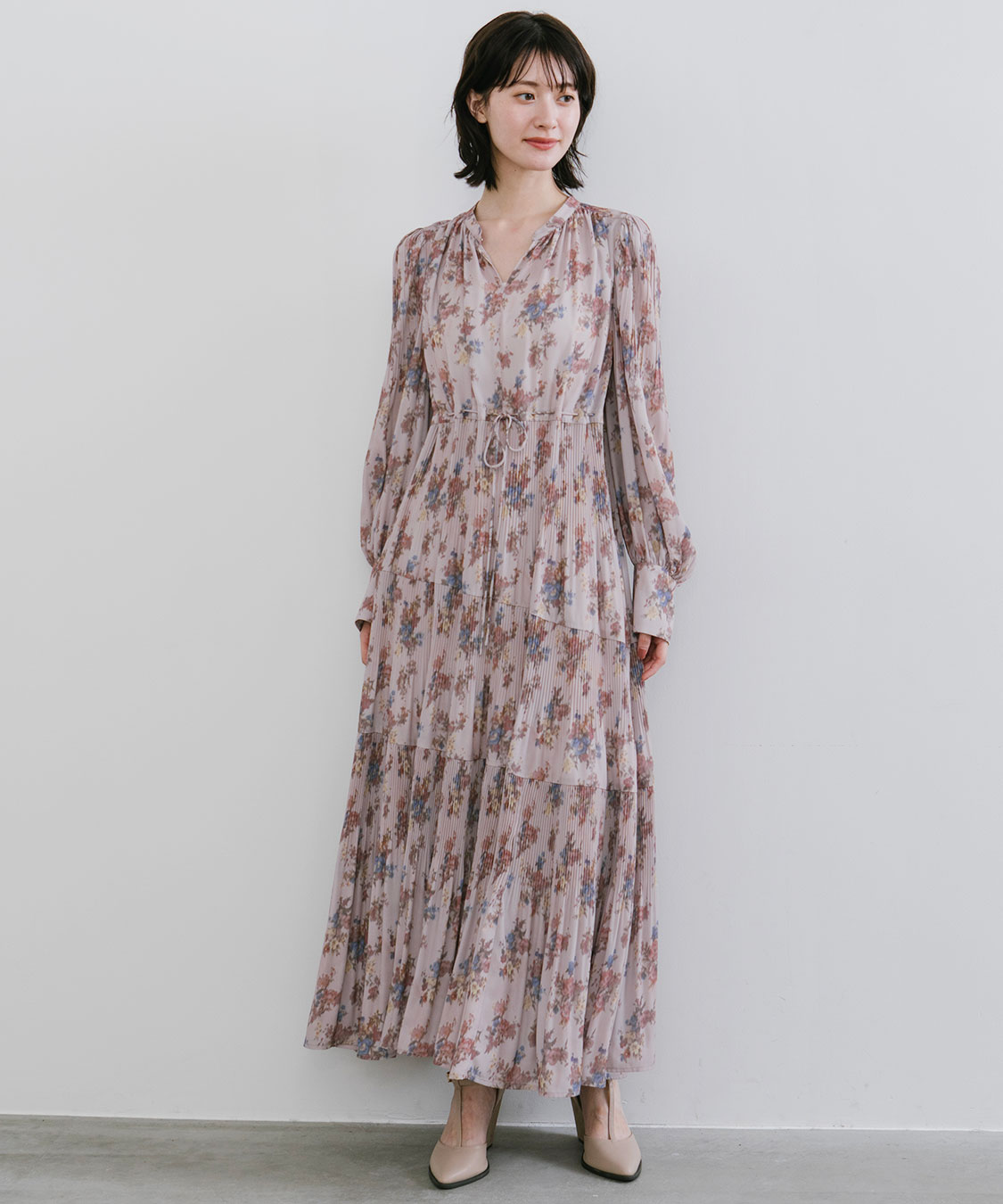 フラワープリント ティアードドレス フラワープリントティアードワンピース / GRACE CONTINENTAL | GRACE