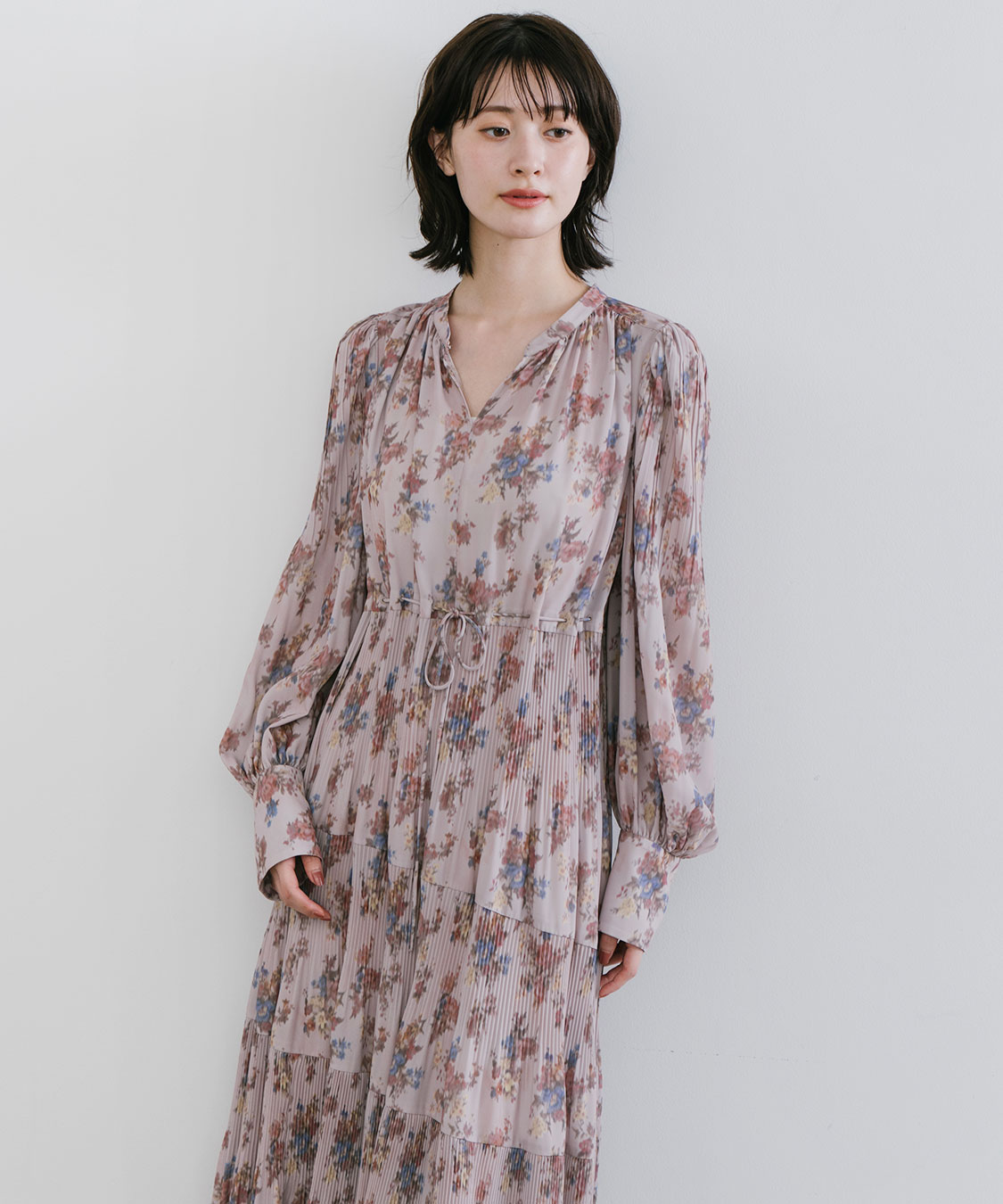 Rose1 オーダーワンピース パール付きバックレースアップハートドットワンピース