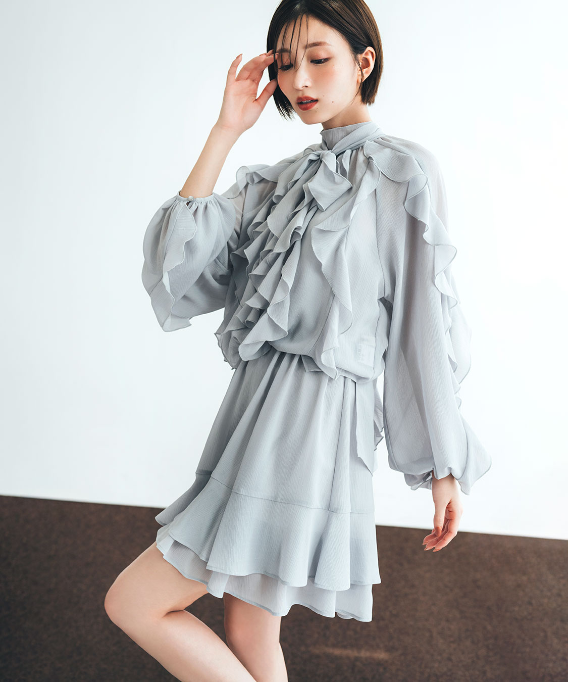 COCO DEAL フリルミニワンピース ライトブルー COCO DEAL フリルミニワンピース ライトブルー ココディール