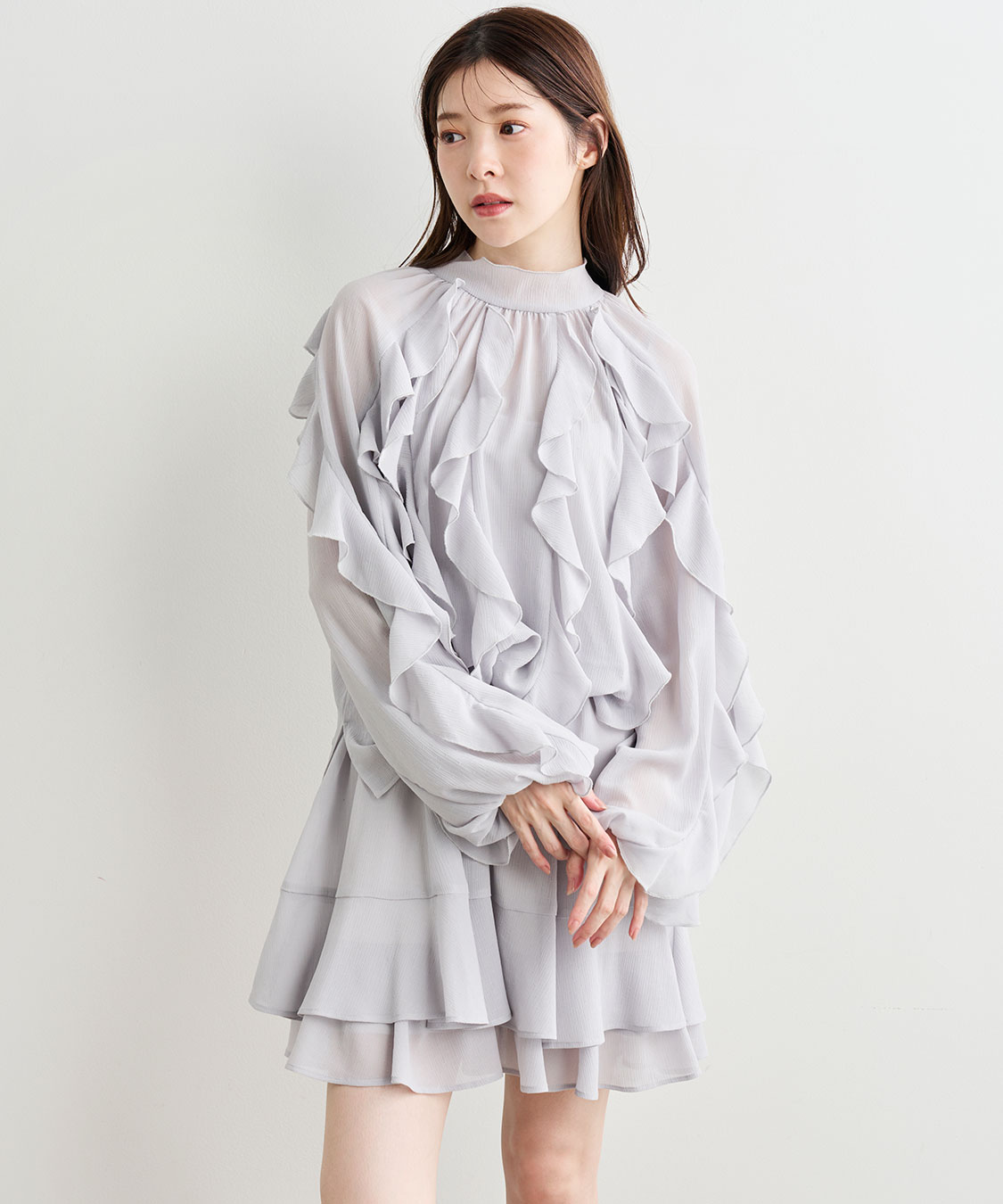カスケードボウタイフリルミニワンピース｜PETAL ONLINE（ペタル