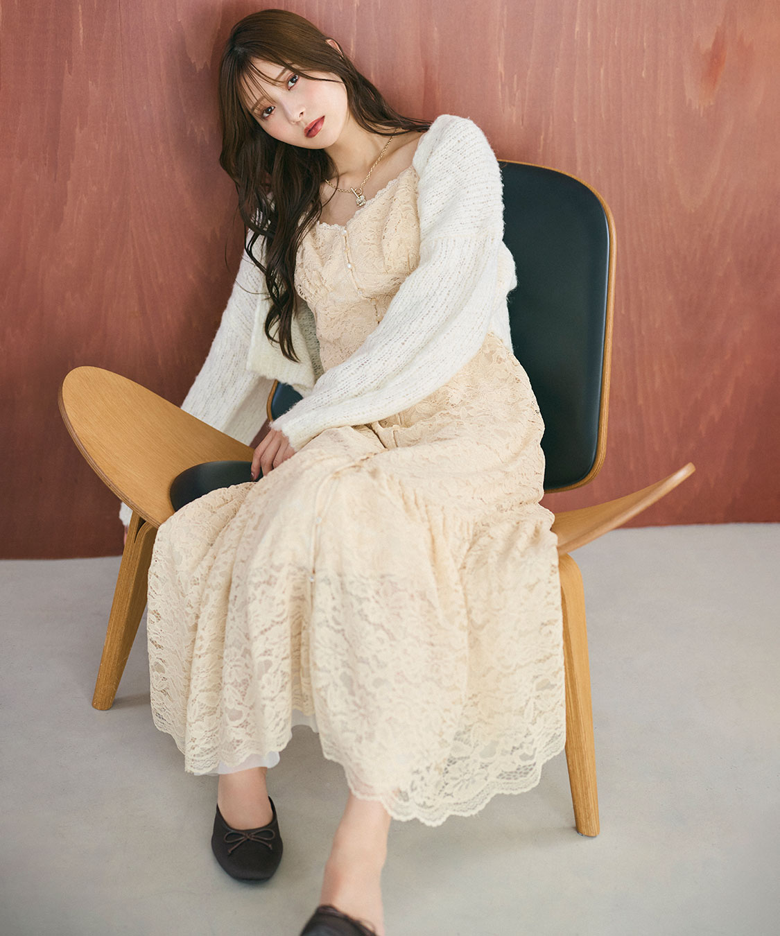 ワンピース philme cross ribbon onepiece beige レースキャミワンピース｜PETAL ONLINE（ペタルオンライン）