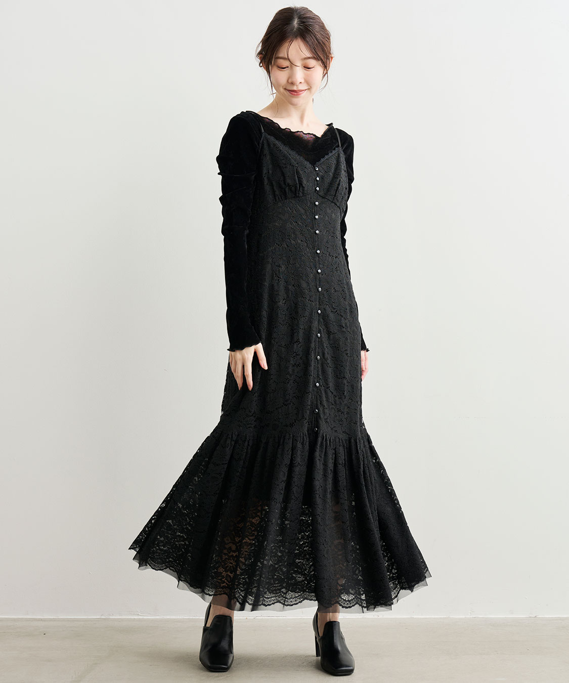 今期ココディール レース接ぎ ティアード キャミワンピース レース接ぎティアードキャミワンピース｜PETAL ONLINE（ペタル