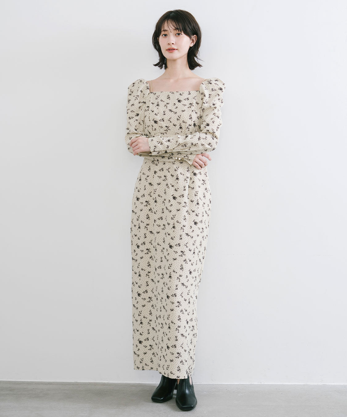 スクエアネックプリントワンピース｜PETAL ONLINE（ペタルオンライン）